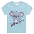 thumbnail image 1 of Kiijoy Toddler Boys Graphic Short Sleeve T-Shirt Casual Crewneck T Shirt Tee, Blue, Sizes 3-4, 1 of 3