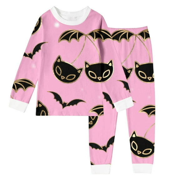 Kiijoy Toddler Boys Halloween Pajama Set Bat Long Sleeve Top Pants Sleepwear, Sizes 2-3T