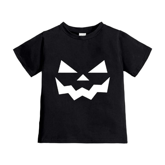 Kiijoy Toddler Boys Halloween T Shirt Pumpkin Face Short Sleeve Graphic Tee, Sizes 4-5