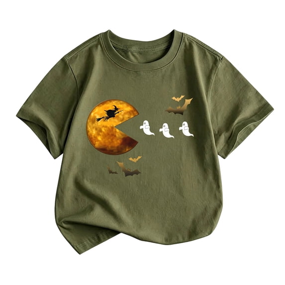 Kiijoy Toddler Boys Halloween Tshirt Graphic Short Sleeve T-Shirt for Kids, Sizes 2-3