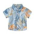 thumbnail image 1 of Kiijoy Toddler Boys Hawaii Tropical Shirts Short Sleeve Button-Up Beach Holiday Shirt Tops, 1 of 8