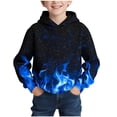 thumbnail image 1 of Kiijoy Toddler Boys Hooded Sweatshirt Fall Winter Casual Lined Pullover Hoodie, Blue, 4-5 Years, 1 of 5