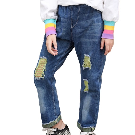 Kiijoy Toddler Boys Jeans Elastic Waist Relaxed Fit Tapered Leg Denim Pants Trousers, Sizes 2-3T