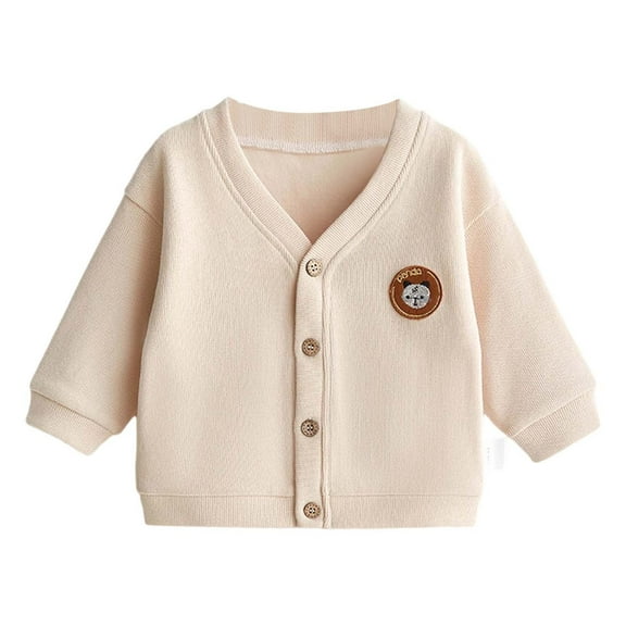 Kiijoy Toddler Boys Knit Cardigan Sweater Varsity Outerwear Soft Casual Jacket, Sizes 2-3