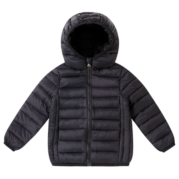 Kiijoy Toddler Boys Lightweight Padded Jacket Winter Hooded Outerwear Down Coat, Sizes 3-4