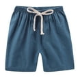 thumbnail image 1 of Kiijoy Toddler Boys Linen Shorts Breathable Elastic Waist Drawstring Shorts, Sizes 3-4, 1 of 2