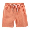 thumbnail image 1 of Kiijoy Toddler Boys Linen Shorts Breathable Elastic Waist Drawstring Shorts, Sizes 8-10, 1 of 2