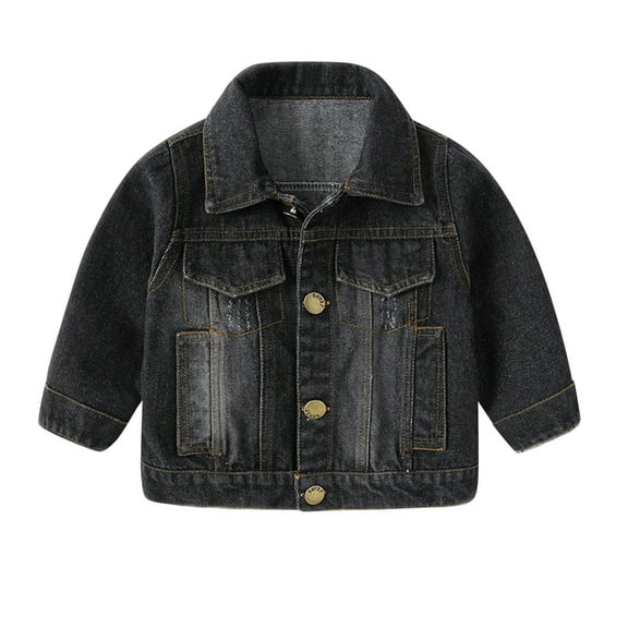 Kiijoy Toddler Boys Long Sleeve Denim Jacket Casual Button Down Shirt Coat, Sizes 2-3