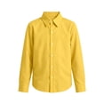 thumbnail image 1 of Kiijoy Toddler Boys Long Sleeve Dress Shirt Classic Solid Button Down School Shirt, Yellow, 1 of 2
