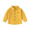 thumbnail image 1 of Kiijoy Toddler Boys Long Sleeve Shirt Solid Color Button Down Dress Shirt, Sizes 1-2, 1 of 3