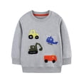 thumbnail image 1 of Kiijoy Toddler Boys Long Sleeve Sweatshirt Spring Fall Crewneck Pullover Top, Grey, 2-3 Years, 1 of 8