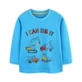 thumbnail image 1 of Kiijoy Toddler Boys Long Sleeve Tshirt Excavator Print Casual Cotton T Shirt, Sizes 2-3, 1 of 8