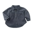 thumbnail image 1 of Kiijoy Toddler Boys Long Sleeve Denim Shirt Fall Casual Button Down Shirt, Sizes 3-4, 1 of 3