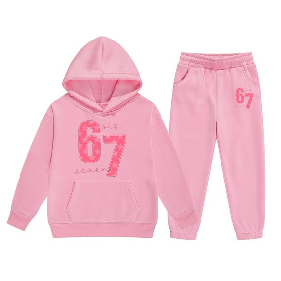 Kiijoy Toddler Boys Outfits 6 7 Print Hoodie Jogger Sweatpants Set, Sizes 4-5T