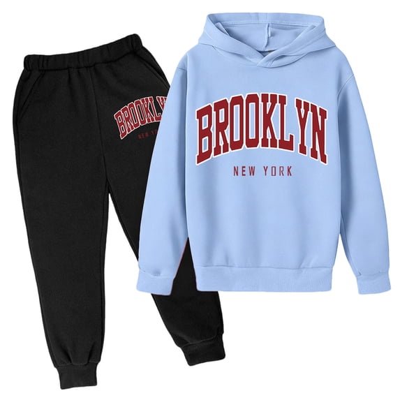 Kiijoy Toddler Boys Outfits Letter Print Hoodie Sweatpants Sweatsuit, Sizes 3-4T