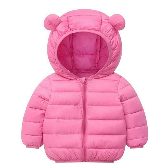 Kiijoy Toddler Boys Padded Coat Winter Bear Ears Hooded Puffer Jacket Outerwear, Sizes 1-2
