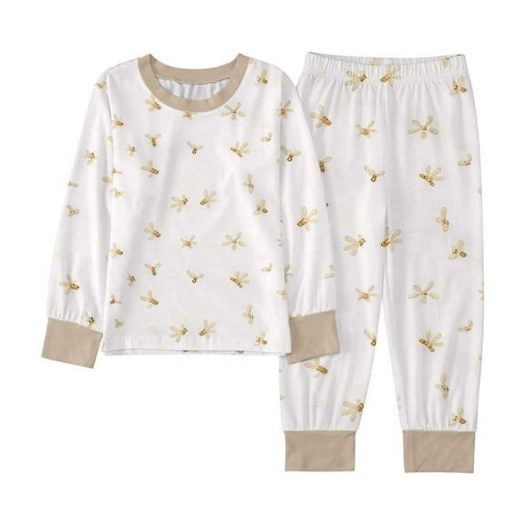 Kiijoy Toddler Boys Pajama Set Snug Fit Long Sleeve Top Pants Soft Sleepwear, Sizes 2-3T