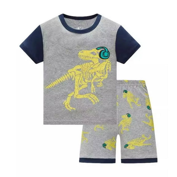 Kiijoy Toddler Boys Pajamas Graphic Short Sleeve Top & Shorts Sleepwear Set Homewear Pj's