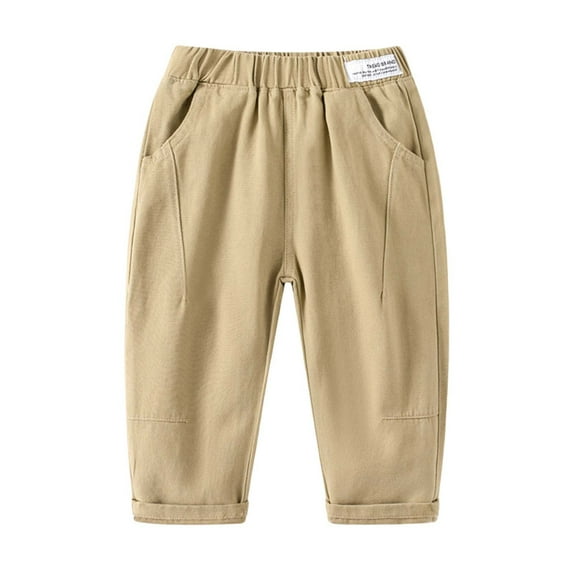 Kiijoy Toddler Boys Pants Cotton Relaxed Fit Casual Trousers Kids Pull On Pants, Sizes 2-3