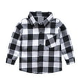 thumbnail image 1 of Kiijoy Toddler Boys Plaid Long Sleeve Button-Down Shirt Kids Casual Pocket Shirt Top, Beige, 2-3 Years, 1 of 8