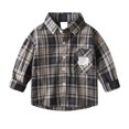 thumbnail image 1 of Kiijoy Toddler Boys Plaid Long Sleeve Shirt Fall Cotton Casual Button Down Shirt, Sizes 4-5, 1 of 3