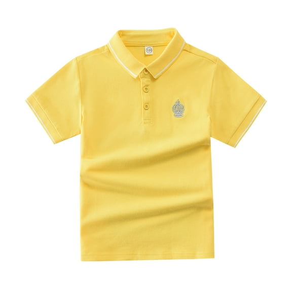 Kiijoy Toddler Boys Polo Shirt Short Sleeve Versatile T-Shirt, Sizes 3-4Y