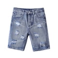 thumbnail image 1 of Kiijoy Toddler Boys Ripped Jean Shorts Casual Mid Rise Stretch Denim Shorts, Sizes 4-5T, 1 of 7