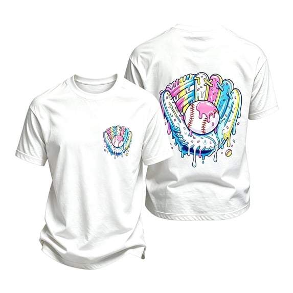 Kiijoy Toddler Boys Short Sleeve Baseball Shirt Casual Sports Graphic T-Shirt, White, Sizes 4-5