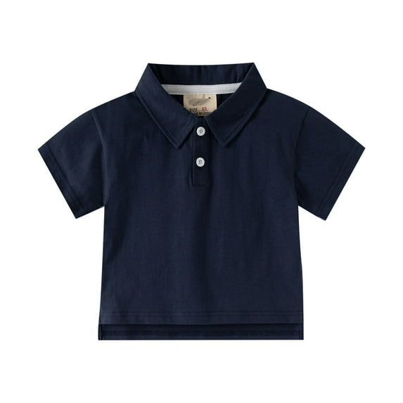 Kiijoy Toddler Boys Short Sleeve Polo Shirt Solid Color Casual T-Shirt Undershirt, Sizes 2-10