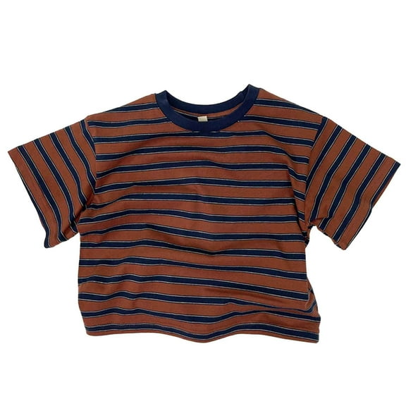Kiijoy Toddler Boys Casual Striped T-Shirt Short Sleeve Crew Neck T Shirt Tee, Sizes 3-4