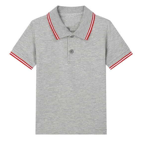 Kiijoy Toddler Boys Short Sleeved Polo Shirt Unisex Kids Casual School T-Shirt, Sizes 3-13