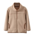 thumbnail image 1 of Kiijoy Toddler Boys Soft Fleece Sherpa Lined Coat Winter Cozy Zip Up Outerwear Jacket, Khaki, 3-4 Years, 1 of 8