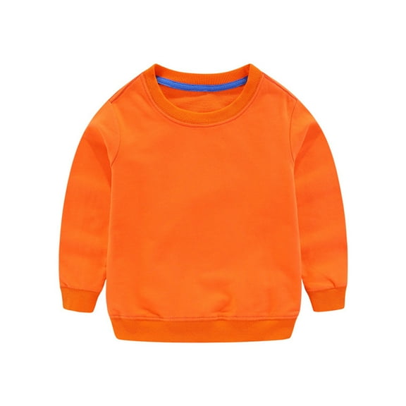 Kiijoy Toddler Boys Solid Casual Sweatshirt Kids Unisex Cotton Crew Neck Pullover Top