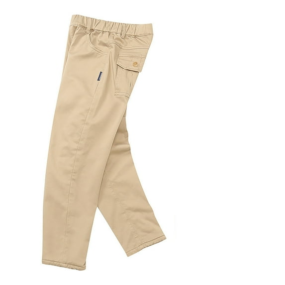 Kiijoy Toddler Boys Stretch Fleece Lined Pants Cotton Pull On Uniform Pants, Sizes 3-4