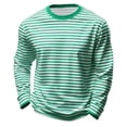 thumbnail image 1 of Kiijoy Toddler Boys Striped Long Sleeve Crewneck T Shirt Kids Casual Soft T-Shirt Top, Green, 3-4 Years, 1 of 5