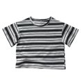 thumbnail image 1 of Kiijoy Toddler Boys Striped Short Sleeve Tee Casual Comfy Crewneck T Shirt, Sizes 4-5, 1 of 3