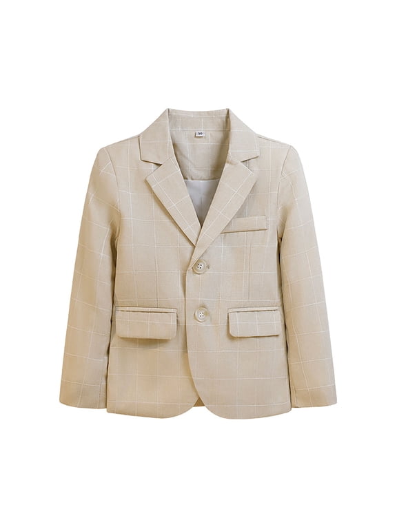 Toddler Boys Suit Jacket Long Sleeve Lapel Blazer Sport Coat for Kids, Sizes 2-3