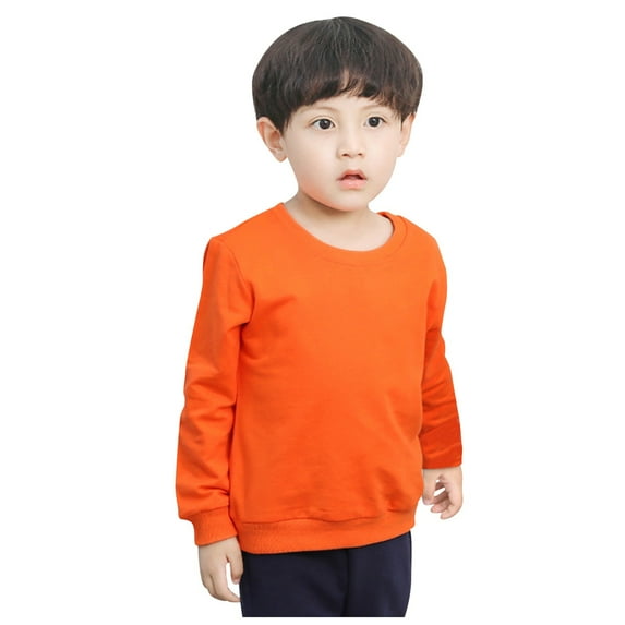 Kiijoy Toddler Boys Sweatshirt Unisex Solid Color Crewneck Pullover Sweatshirt, Sizes 2-3