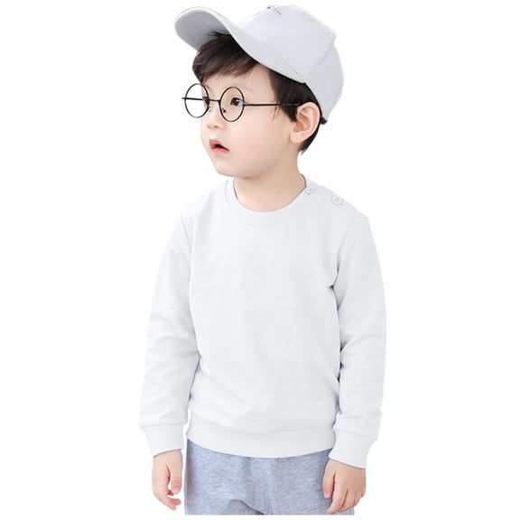 Kiijoy Toddler Boys Sweatshirt Unisex Solid Color Crewneck Pullover Sweatshirt, Sizes 3-4