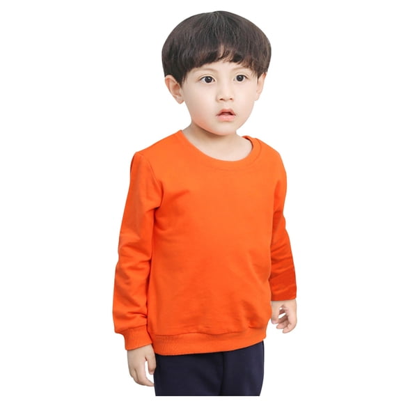 Kiijoy Toddler Boys Sweatshirt Unisex Solid Color Crewneck Pullover Sweatshirt, Sizes 3-4