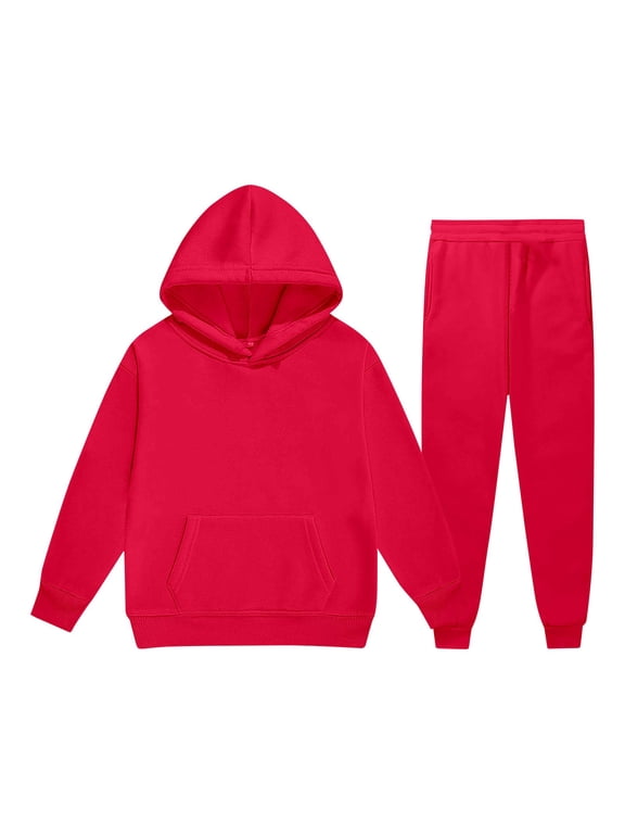 Toddler Boys Sweatsuit Solid Unisex Hoodie Sweatpants Outfits, 2-Piece, Sizes 2-3T