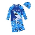 thumbnail image 1 of Kiijoy Toddler Boys Swimsuit Shark Print UPF50+ Quick Dry Rash Guard Shorts Bathing Suit, Sizes 3-7, 1 of 7