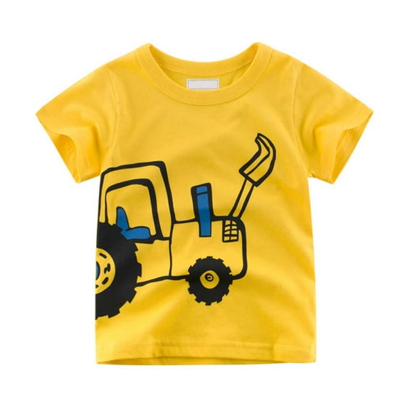 Kiijoy Toddler Boys T Shirt Excavator Graphic Short Sleeve T-Shirt, Sizes 3-4Y