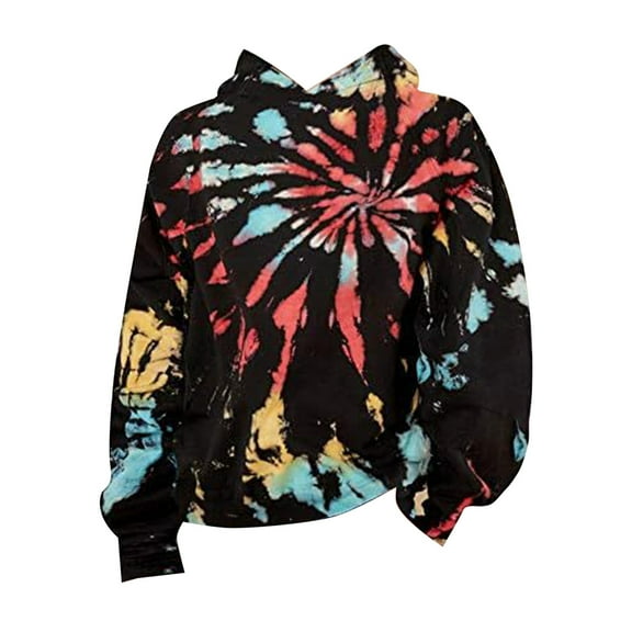 Kiijoy Toddler Boys Tie Dyed Hoodie Casual Sports Hooded Sweatshirt Pullover for Kids