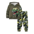 thumbnail image 1 of Kiijoy Toddler Boys Tracksuit Dinosaur Print Fleece Hoodie Camo Sweatpants Outfits, Sizes 4-5T, 1 of 8