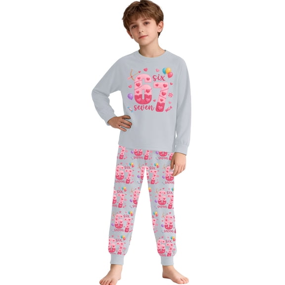 Kiijoy Toddler Boys Valentine's Day Pajamas Long Sleeve Top Pants Nightwear, Sizes 2-3T
