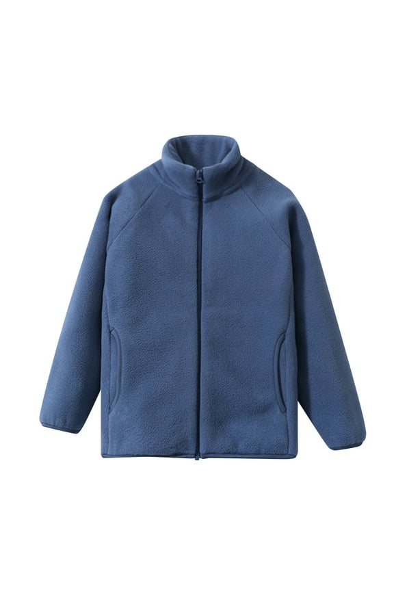 Toddler Boys Velvet Fleece Outerwear Jacket Kids Zip Up High Neck Coat, Sizes 3-4