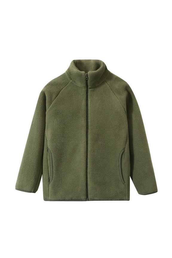 Toddler Boys Velvet Fleece Outerwear Jacket Kids Zip Up High Neck Coat, Sizes 3-4