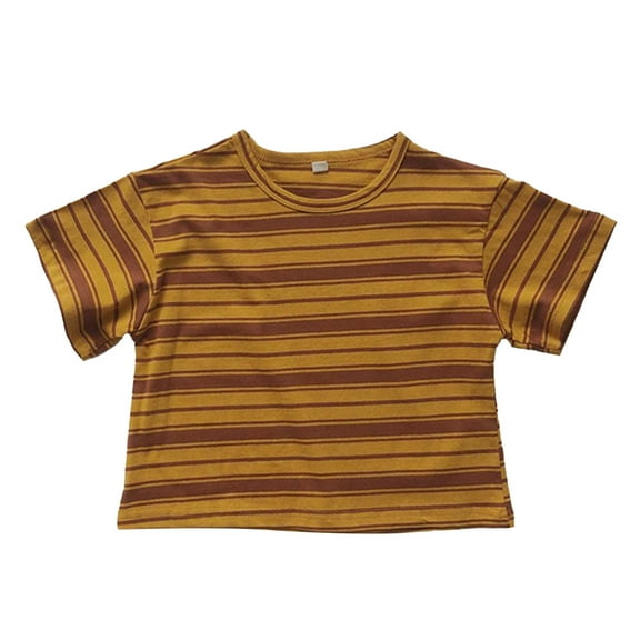 Kiijoy Toddler Boys Vintage Striped T-Shirt Short Sleeve Crew Neck T Shirt, Sizes 1-7