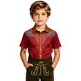 thumbnail image 1 of Kiijoy Toddler Boys Western Cowboy Shirt Short Sleeve Button Down Shirt Top, 3-4 Years, 1 of 3